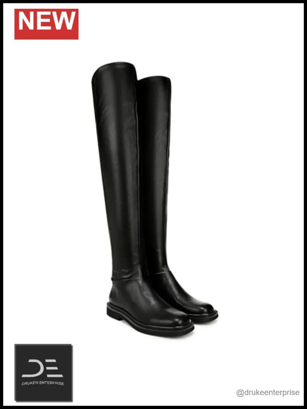 Over the Knee Faux Leather Boots with Side Zipper